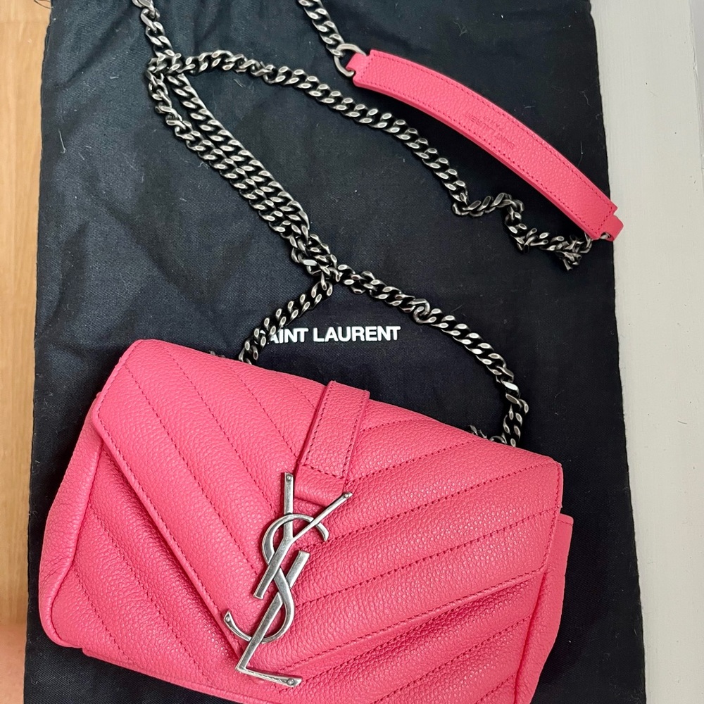 YSL Monogram Crossbody, small pink